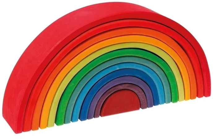 Grimm's | Bouwset Regenboog Groot | Rood | Lengte 38 cm