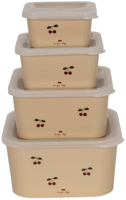 Konges Slojd | Bewaarbakjes Set | Cherry | 4 stuks