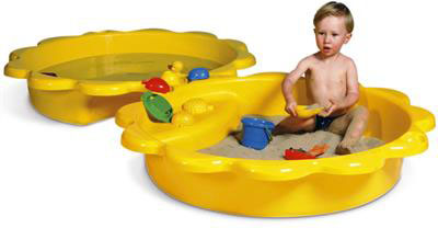 Zonnebloem Zandbak Met Deksel Geel | 2-Delige Zandbak En Zwembad